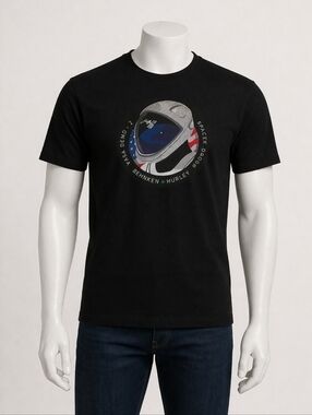 NASA SpaceX Dragon Astronaut Hurley T-Shirt Black Mens XL